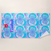 Blue Trippy Niedlich Strandtuch (Vorderseite)