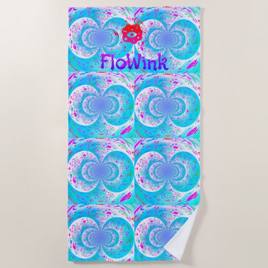 Blue Trippy Niedlich Strandtuch (Vorderseite)