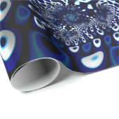 Blue Trippy Psychedelic Fine Fraktal Abstrakt Geschenkpapier (Rolleneckpunkt)