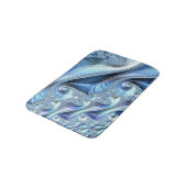 Blue Trippy Psychedelic Fine Fraktal Art Badematte (Schrägansicht)