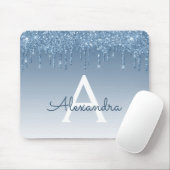 Blue Tropfens Glitzer Monogram Mousepad (Mit Mouse)