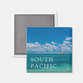 Blue Tropical Bay Seascape Magnet (Vorderseite/Rückseite)