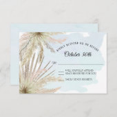 Blue Tropical Beach Boho Jungle Leaf Foliage Einladung (Vorne/Hinten)