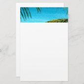 Blue Tropical Beach mit Palm Fronds Foto Briefpapier (Vorne/Hinten)