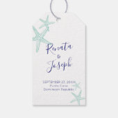 Blue Tropical Beach Starfish Gefälligkeitstags Geschenkanhänger (Rückseite)