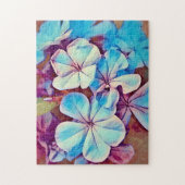 Blue Tropical Blume Blumenverleih Puzzle (Vertikal)