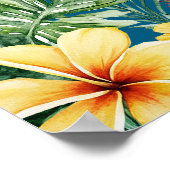 Blue Tropical Blume Hochzeitssymbol Poster (Ecke)