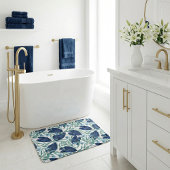 Blue Tropical Botanical Leaf Pattern – Elegant Badematte