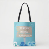 Blue Tropical Dreh Flop Zone Chill Out Beach Tasche (Vorderseite)
