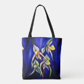 Blue Tropical Exotic Orchids Tasche (Rückseite)