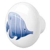 Blue Tropical Fish Cartoon Cabinet Door Pull Keramikknauf (Rechts)