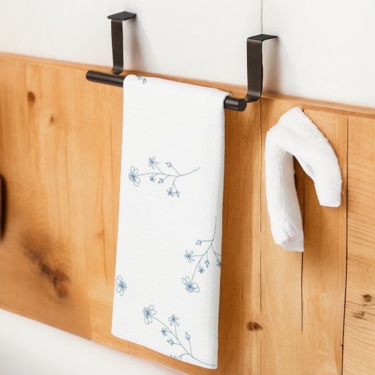 Blue Tropical Floral Botanial Grandmillenial Geschirrtuch