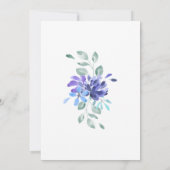 Blue Tropical Floral Wedding Einladung (Rückseite)