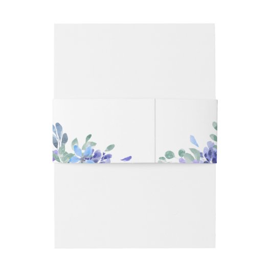 Blue Tropical Floral Wedding Einladungsbanderole (Rückseitenbeispiel)