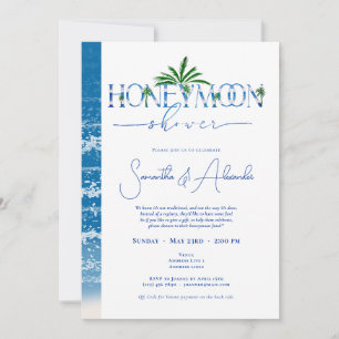 Blue Tropical Honeymoon Paare Dusche Einladung