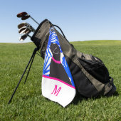 Blue Tropical Island Black Dog Golf Handtuch (Gras)