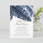 Blue Tropical Leaf Wedding Ampersand (Stehend Vorderseite)
