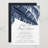 Blue Tropical Leaf Wedding Ampersand (Vorne/Hinten)