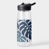 Blue Tropical Leaf Wrap Pattern Trinkflasche (Links)