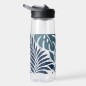 Blue Tropical Leaf Wrap Pattern Trinkflasche (Rechts)