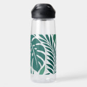 Blue Tropical Leaf Wrap Pattern Trinkflasche (Rückseite)