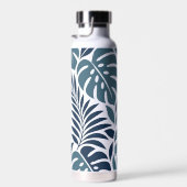 Blue Tropical Leaf Wrap Pattern Trinkflasche (Rechts)