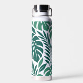 Blue Tropical Leaf Wrap Pattern Trinkflasche (Rückseite)