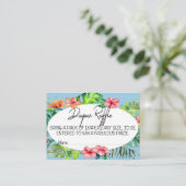 Blue Tropical Let's Flamingle Diaper Raffle Ticket Begleitkarte (Stehend Vorderseite)