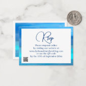 Blue Tropical Ocean Hochzeit in Urlaubsort UAWG Mitteilungskarte (Vorderseite/Rückseite Beispiel)