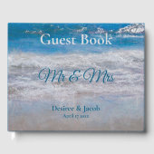 Blue Tropical Ocean Waves Coastal Hochzeit Gästebuch (Vorderseite)