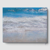 Blue Tropical Ocean Waves Coastal Hochzeit Gästebuch (Rückseite)
