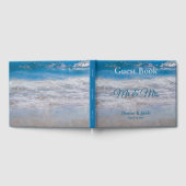 Blue Tropical Ocean Waves Coastal Hochzeit Gästebuch (Voll)