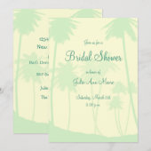 Blue Tropical Palm Tree Brautparty Einladung (Vorne/Hinten)