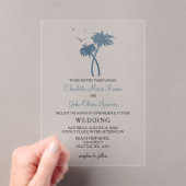 Blue Tropical Palm Tree Hochzeiten Einladungen (Insitu (Handheld))