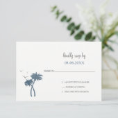 Blue Tropical Palm Tree Wedding rsvp Karte (Stehend Vorderseite)