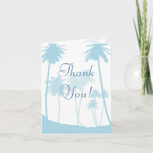 Blue Tropical Palm Tree Wedding Vielen Dank Dankeskarte