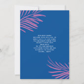 Blue Tropical Pink Flamingo 18. Pool Geburtstag Einladung (Rückseite)