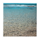 Blue Tropical Sea Beach Fliese (Vorderseite)