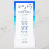 Blue Tropical Summer Wedding am Strand Sea Programm (Rückseite)