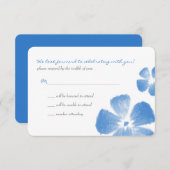 Blue Tropical Watercolor Blume Hochzeit RSVP (Vorne/Hinten)
