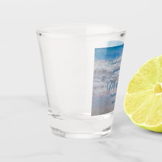 Blue Tropical Wedal Ocean Waves Schnapsglas (Links)