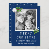 Blue Tropical Weihnachtskarten der Marine Feiertagskarte (Vorne/Hinten)