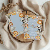 Blue Tropical Wild One Jungle Safari Einladung