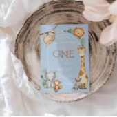 Blue Tropical Wild One Jungle Safari Einladung