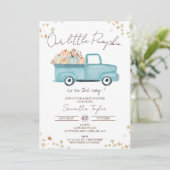 Blue Truck, Baby Boy Dusche, Fall Baby Dusche Einladung (Stehend Vorderseite)