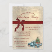 Blue Truck Bow, Corporate Christmas Party Einladung (Vorderseite)