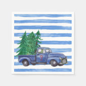 Blue Truck Christmas Napkins Custom Serviette (Vorderseite)