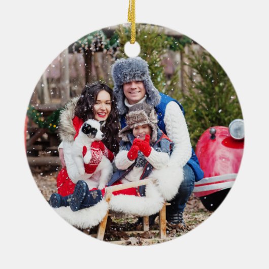 Blue Truck | Erste Weihnachten Neue Zuhause Kerami Keramik Ornament (Hinten)