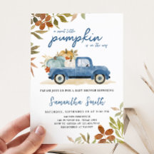 Blue Truck Fall Pumpkin Baby Dusche