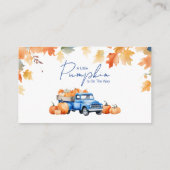 Blue Truck & Little Pumpkin Diaper Raffles Tickets Begleitkarte (Rückseite)